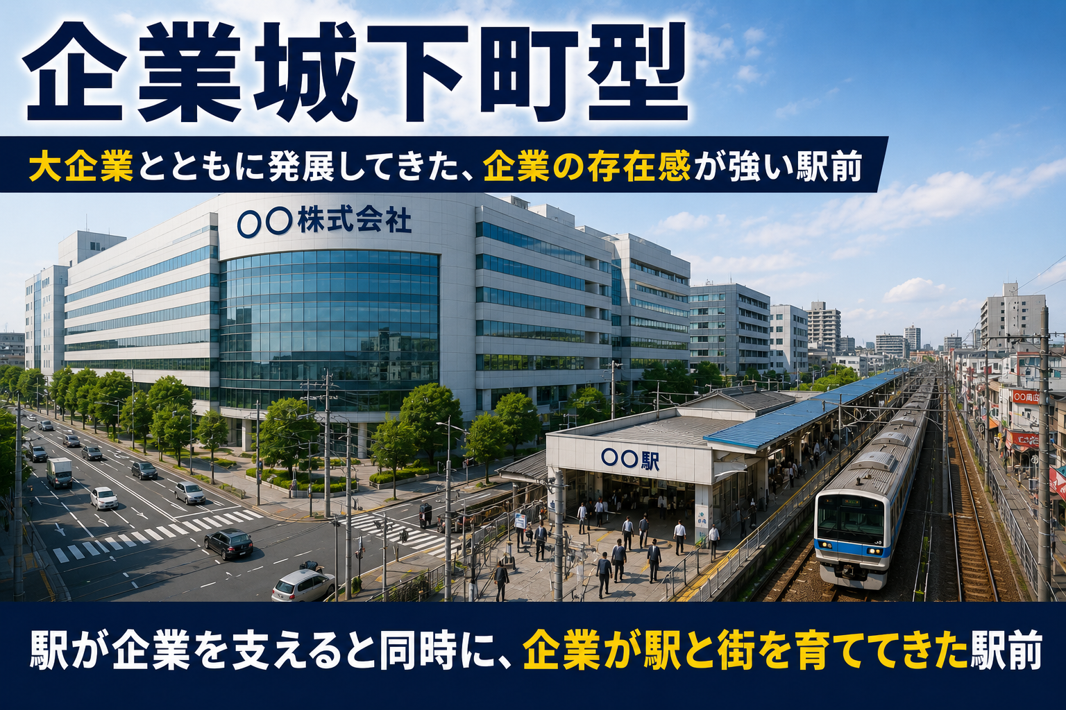 企業城下町型の駅前イメージ｜駅前ウォッチャーズ